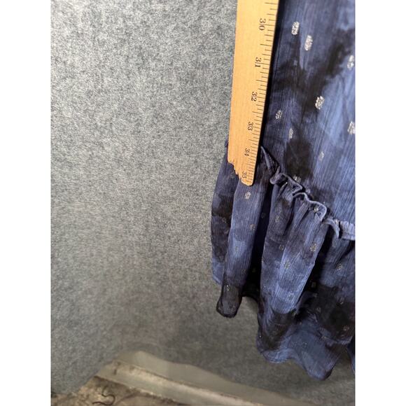 INC International Concepts Dress‎ Women M Blue Sleeveless Tiered Chiffon Ruffle - Picture 5 of 8